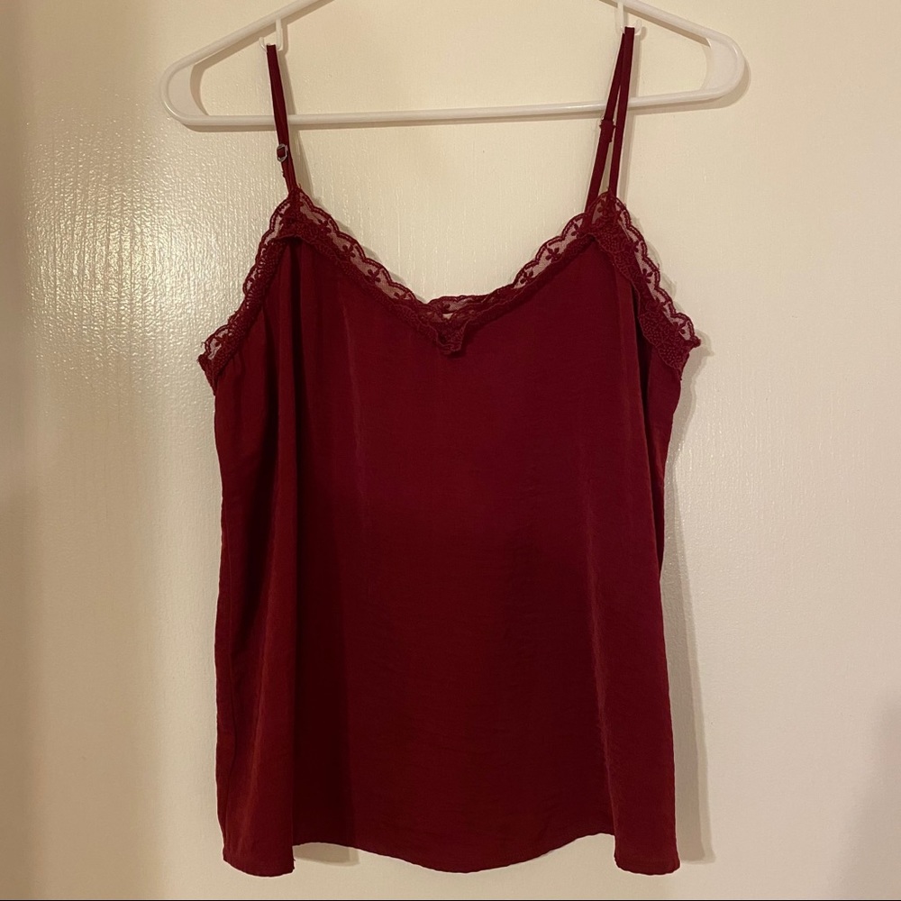 Burgundy Flowy Slip Tanktop